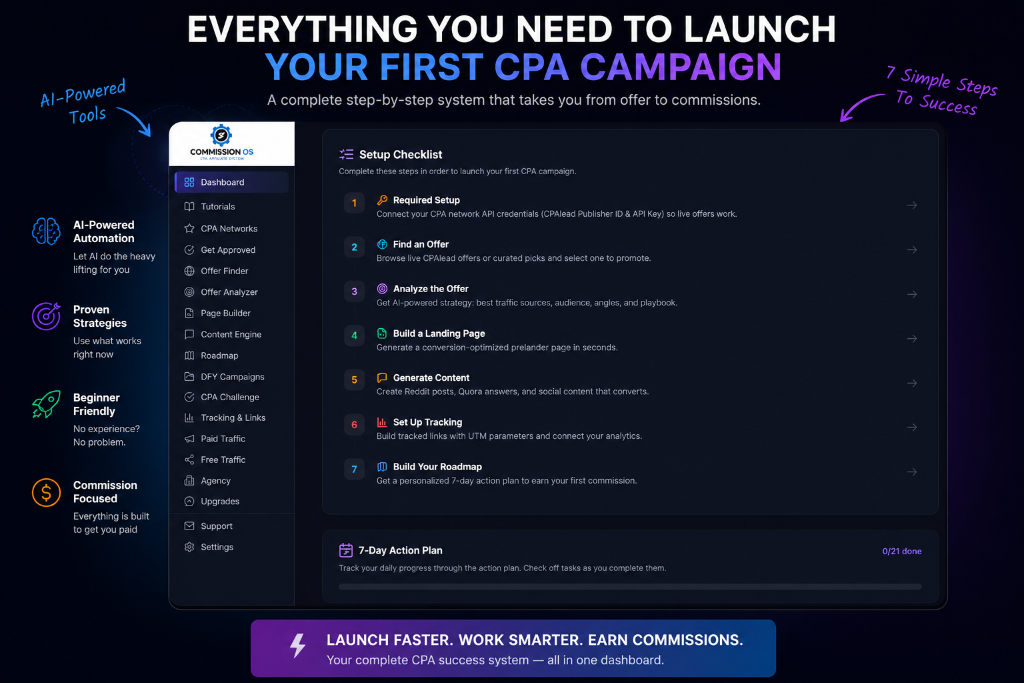 CommissionOS dashboard and features overview