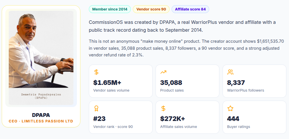 CommissionOS pricing and upgrade funnel overview